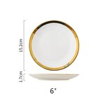 Ceramic Plates Factory - OEM Luxury Gold Rim Hotel Restaurant Porcelain