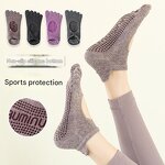 Pilates Socks Manufacturer - OEM Custom Made Non-Slip 5 Toe Crew Socks Free Size