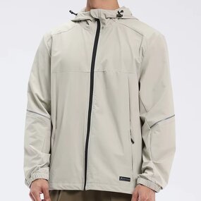 Waterproof Hooded Jacket Manufacturer - OEM Men's Sporty Custom Full Zipper Athletic Gym