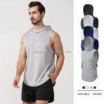 Men's Gym Hoodie Manufacturer - OEM Summer Quick Dry Polyester Tank Top Casual Crew Neck