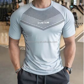 Custom Gym T-Shirts Factory - OEM Men's Dry Fit Running Workout Compression Sport Wear