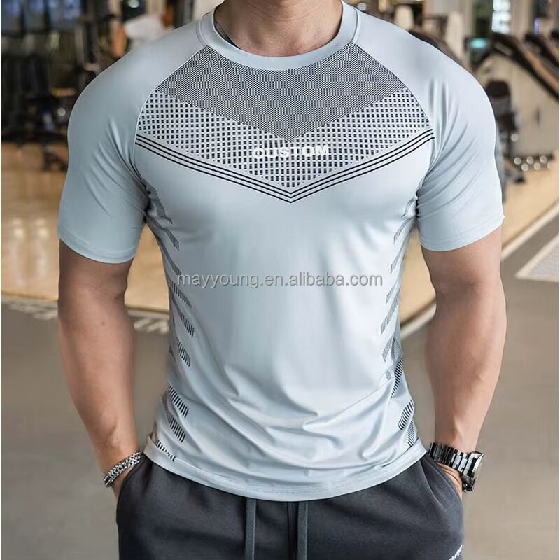 Custom Gym T-Shirts Factory - OEM Men's Dry Fit Running Workout Compression Sport Wear