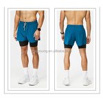 Gym Shorts Manufacturer - OEM Men's Quick Dry Polyester Spandex 2-in-1 Training Liner
