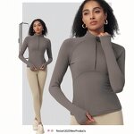 Half-Zipper Yoga Suit Manufacturer - OEM Women's Autumn Winter Slim-Fit Long-Sleeved