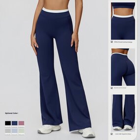 Color Blocking Yoga Pants Manufacturer - OEM Skin-friendly High Elastic Loose 2-in-1 Flare