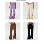 High Waist Sports Pants Manufacturer - OEM Women Drawstring Loose Side Pockets Tummy Control