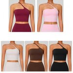 Crop Top Factory - OEM Wholesale Women's Open Back Sports Bra One Shoulder