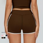 Yoga Shorts Manufacturer - OEM High Waist Elastic Breathable Color Blocking Pockets