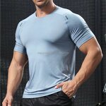 Compression Gym Shirt Manufacturer - OEM Men's Athletic Quick Dry Breathable Polyester Muscle