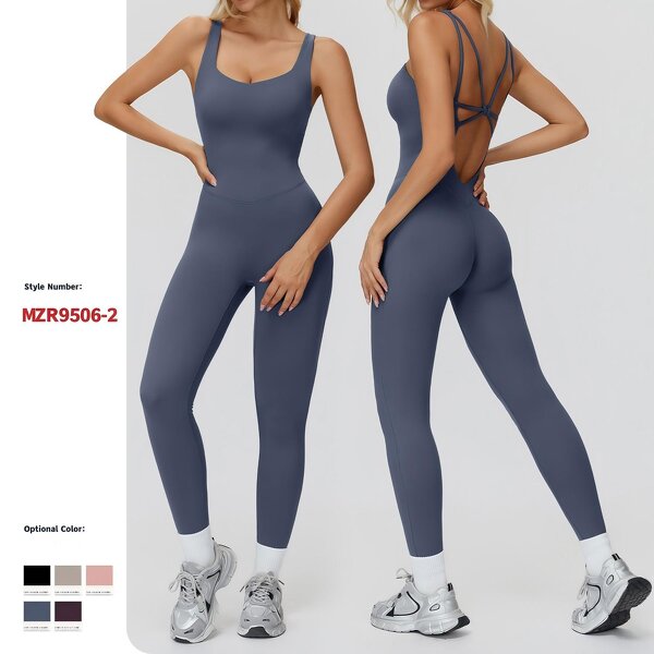 Fleece One-piece Manufacturer - OEM Yoga Wear Sets Backless Tight Bodysuit Outdoor Running