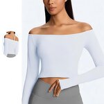 Long Sleeve Sports T-Shirt Factory - OEM Cross-Border Plus Size Off-Shoulder Running