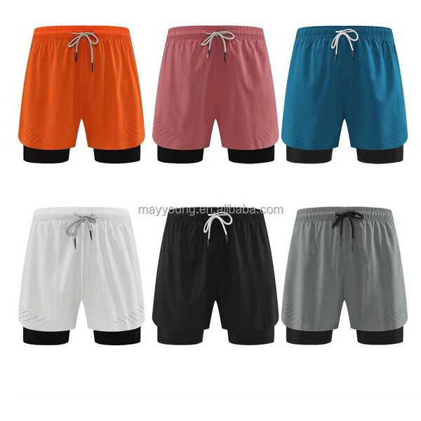 Gym Shorts Manufacturer - OEM Men's Quick Dry Polyester Spandex 2-in-1 Training Liner