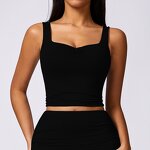 Ribbed Workout Crop Tops Factory - OEM Women Racerback Tank Tops with Built in Bra