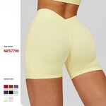 V-shaped Gym Shorts Manufacturer - OEM Seamless Custom High Waist Yoga Fitness Shorts
