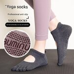 Pilates Socks Manufacturer - OEM Custom Made Non-Slip 5 Toe Crew Socks Free Size