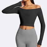 Long Sleeve Sports T-Shirt Factory - OEM Cross-Border Plus Size Off-Shoulder Running