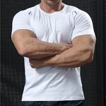 Compression Gym Shirt Manufacturer - OEM Men's Athletic Quick Dry Breathable Polyester Muscle