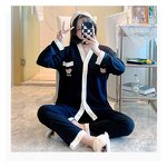 V-neck Pajamas Factory - OEM Women Fashion Milk Silk Buttons Home Dress Sleepwear