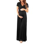 Maternity Clothing Manufacturer - OEM Plus Size V Neck Expansion Skirt Maxi Dress