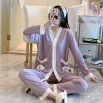 V-neck Pajamas Factory - OEM Women Fashion Milk Silk Buttons Home Dress Sleepwear