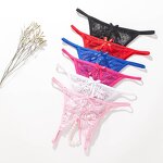 Sexy Thongs Factory - OEM Ladies Lace Crotchless Erotict Opening Lingerie