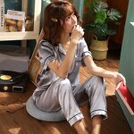 Short Sleeve Pajamas Factory - OEM Fashion Ladies Large Solid Color Comfortable Set