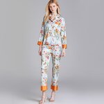 Silk Pajamas Manufacturer - OEM Women's Long Sleeve Printed Two Sets Home Wear