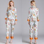 Silk Pajamas Manufacturer - OEM Women's Long Sleeve Printed Two Sets Home Wear
