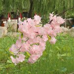 Silk Cherry Blossom Factory - OEM Cheap Wholesale Long Stem for Indoor Outdoor Decoration