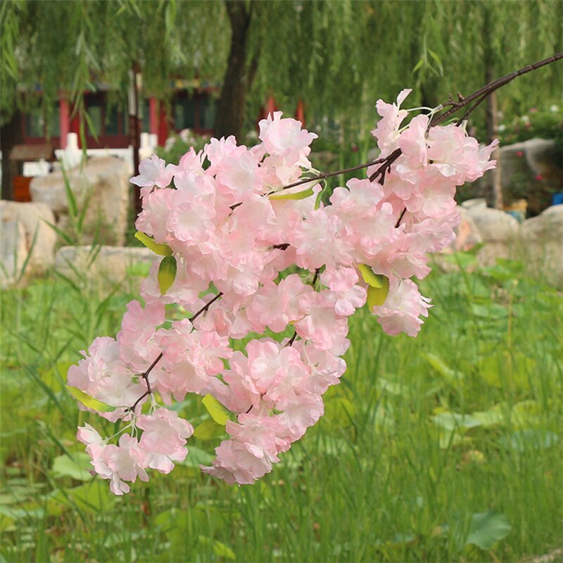 Silk Cherry Blossom Factory - OEM Cheap Wholesale Long Stem for Indoor Outdoor Decoration