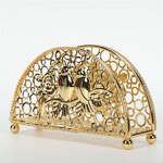 Metal Tissue Holder Stand Factory - OEM Western Retro Gold Napkin for Home Wedding Restaurant