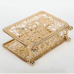 Metal Napkin Holder Manufacturer - OEM Wholesale Luxury Silver Gold Hollowed Tissue Rack