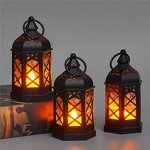 Hanging LED Candle Lantern Factory - OEM Wholesale Vintage Black Hexagonal Flickering