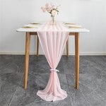 Chiffon Table Runners Manufacturer - OEM Nordic Style Fancy White Pink for Events