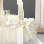 Bridal Shower Basket Manufacturer - OEM Ribbon Bow Heart Shape Hand Gift for Wedding