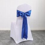 Wedding Chair Sash Factory - OEM Gold Ribbon Satin Bow Bands for Banquet Reception