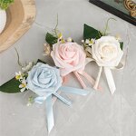 Rose Wrist Corsage Manufacturer - OEM European Artificial for Bride Groom Wedding Decoration