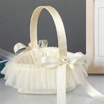 Bridal Shower Basket Manufacturer - OEM Ribbon Bow Heart Shape Hand Gift for Wedding