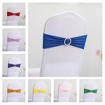 Chair Sash Factory - OEM Banquet Solid Color Decorative Bow Elastic Straps