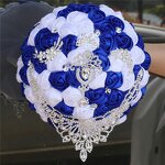 Artificial Silk Rose Bouquet Manufacturer - OEM Luxury Handmade with Satin Ribbon Crystal