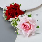 Silk Rose Corsages Factory - OEM New Design European-Style Artificial for Bride Bridesmaids