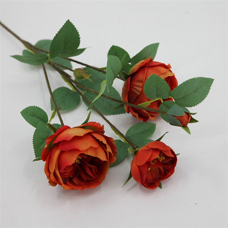 Artificial Rose Flower Manufacturer - OEM Single Stem Green Leaves for Wedding New Year