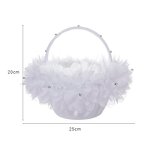Flower Basket Factory - OEM White Wedding Girl Scattering with Handle for Bridal Shower
