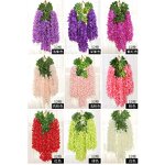 Artificial Silk Wisteria Factory - OEM Wholesale Set of 12 Vine Hanging Wall Ceiling