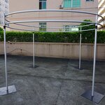 Double Round Top Stand Factory - OEM Adjustable Curtain Frame for Wedding Decoration Backdrop