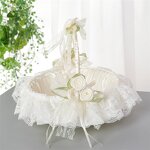 Lace Flower Basket Factory - OEM Small Woven Portable Storage for Engagement Party