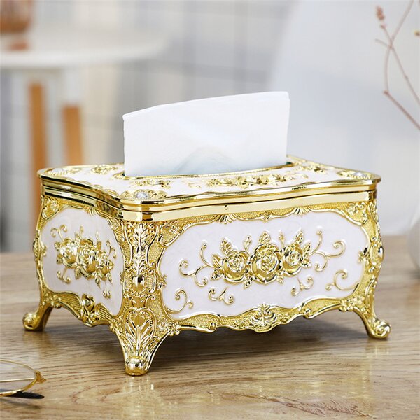 Plastic Tissue Box Factory - OEM Luxury European Style Creative Napkin Paper Holder