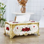Rose Carving Tissue Box Holder Manufacturer - OEM European Style Home Living Room Ornaments