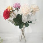 Artificial Silk Rose Manufacturer - OEM Wholesale White Single Long Stem Real Touch