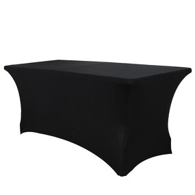 Rectangle Table Cover Factory - OEM Hight Quality Black Spandex Stretchable for Wedding